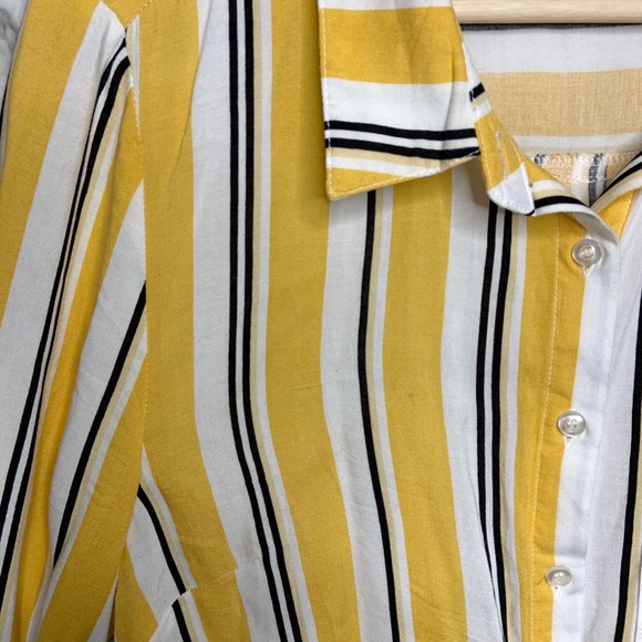 Stripped yellow, black and white blouse - Picture 3 of 6